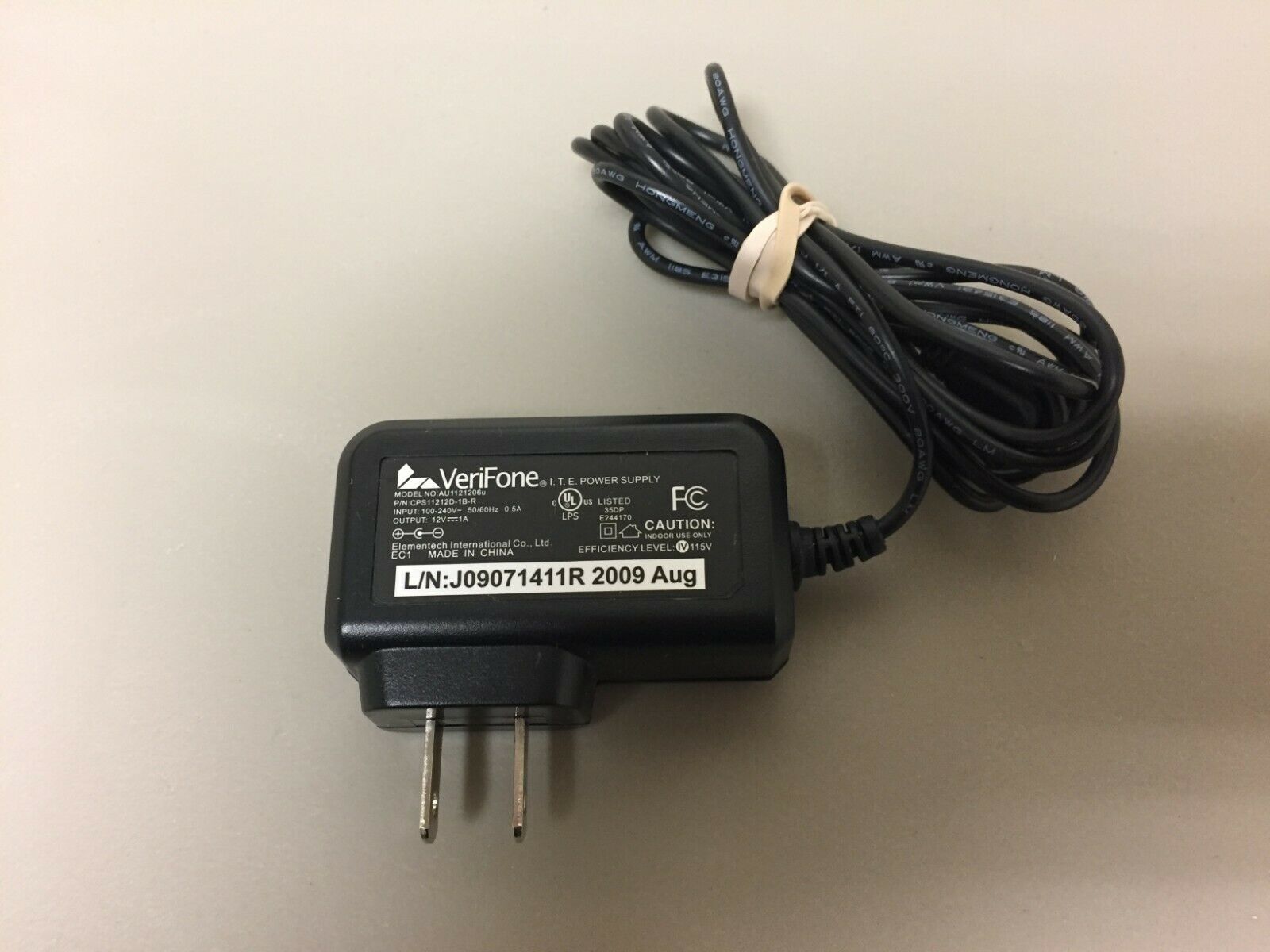 New Verifone 12V 1A AU1121206u I.T.E. Power Supply CPS11212D-1B-R AC ADAPTER - Click Image to Close